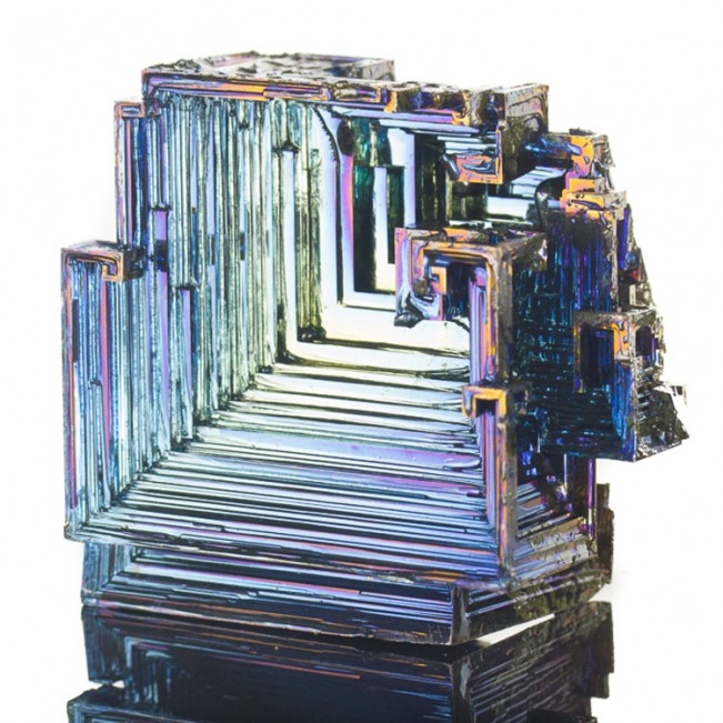 2.4" Bright MetallicBlue-Yellow-Magenta BISMUTH Hopper Crystals England for sale