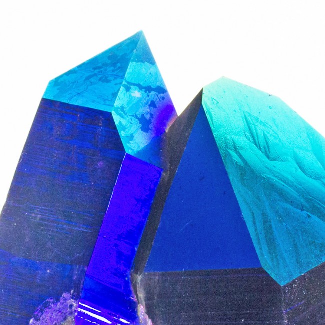 1.9" Cobalt Blue +Purple Iridescent ROYAL AURA QUARTZ Crystals Arkansas for sale