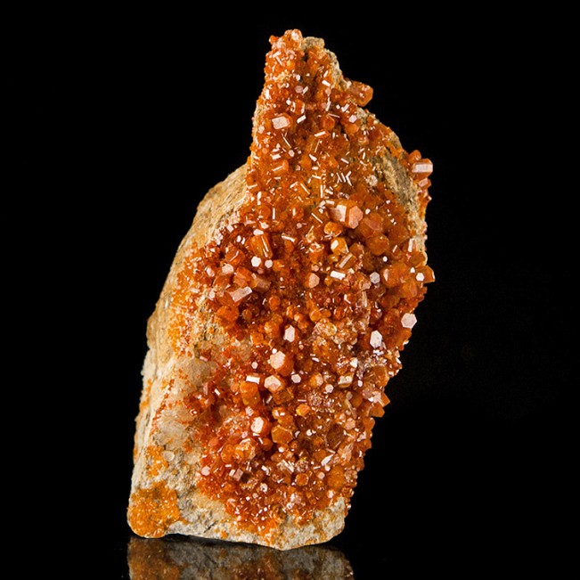 2.2" Old Yuma Mine Gemmy Red-Orange Vanadanite Crystals Arizona 1960s for sale 