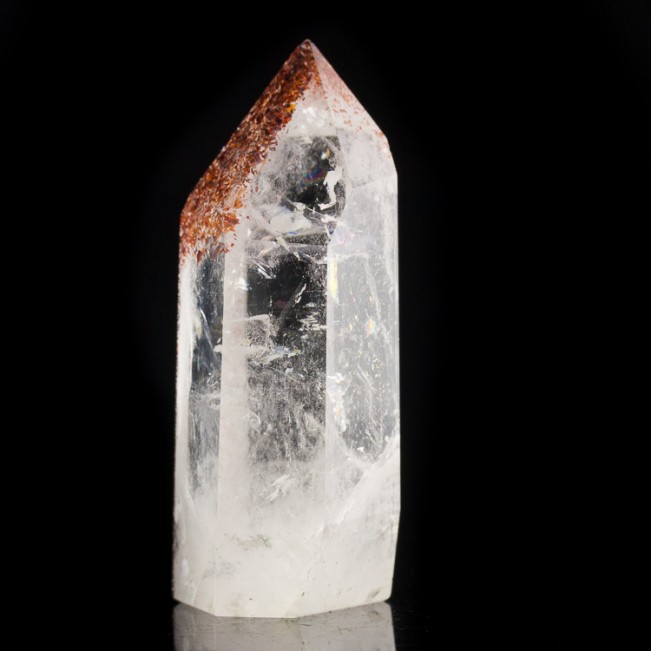 2.2" Clear CONFETTI QUARTZ Polished Crystal w/Lepidocrosite Madagascar for sale
