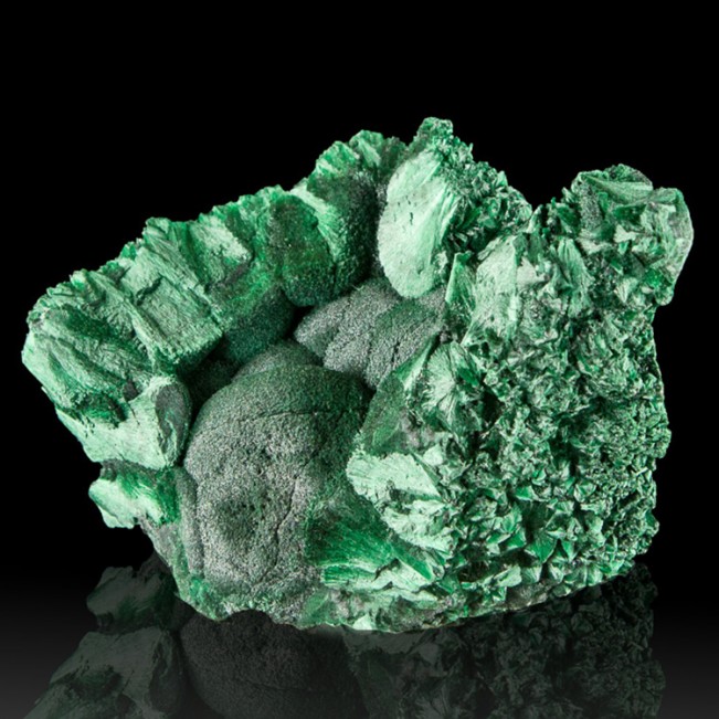 4.5" Bright Scintillating Green SILKY FIBROUS MALACHITE Crystals Congo for sale