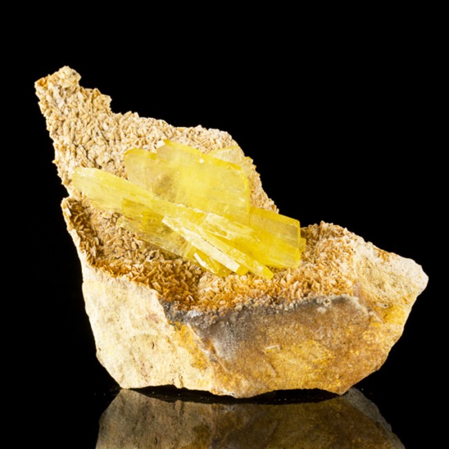 3.4" Gemmy Clear Clusters of Thin Bladed BARITE Crystals on Matrix Peru for sale