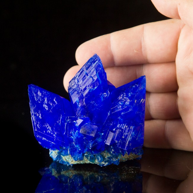 3.2" Shiny Sharp Electric Blue CHALCANTHITE Crystals to 1.8" Poland for sale