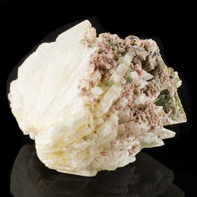 5.3" Bladed CLEAVELANDITE CRYSTALS with Pink Green & Blue TOURMALINE Brazil for sale