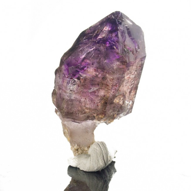 2.6" Elestial PHANTOM AMETHYST Crystal Sceptered on Thin Stem Zimbabwe for sale