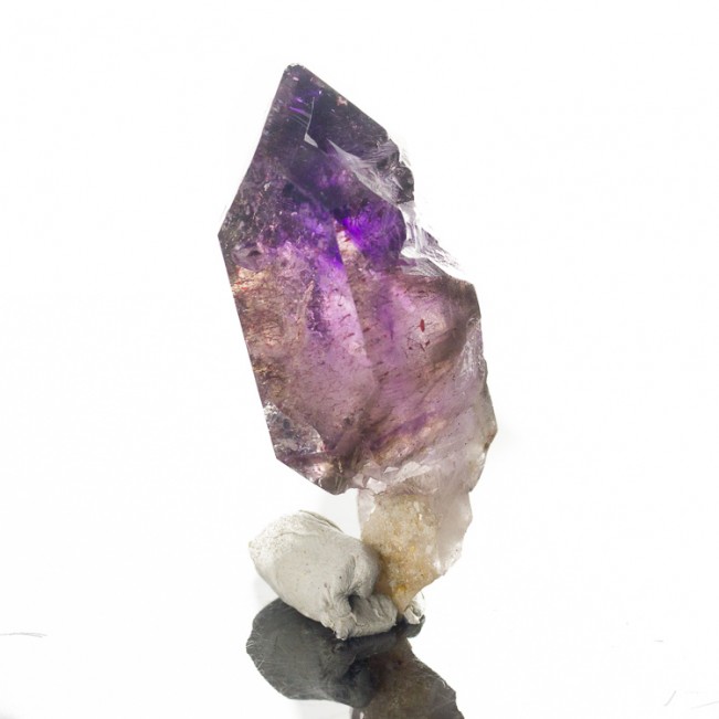 2.6" Elestial PHANTOM AMETHYST Crystal Sceptered on Thin Stem Zimbabwe for sale