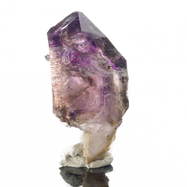 2.6" Elestial PHANTOM AMETHYST Crystal Sceptered on Thin Stem Zimbabwe for sale