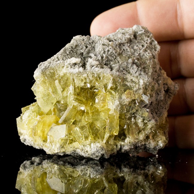 3.3" GOLDEN BARITE Sharp See-Through Yellow Tabular Crystals China for sale