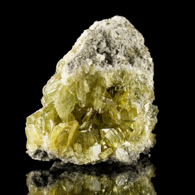 3.3" GOLDEN BARITE Sharp See-Through Yellow Tabular Crystals China for sale
