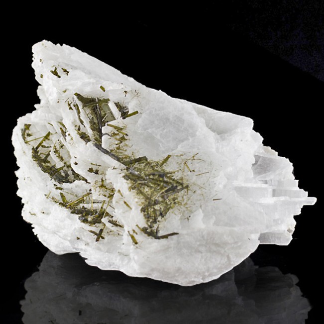 4.8" Lustrous Gemmy GREEN TOURMALINE Crystals on CLEAVELANDITE Brazil for sale