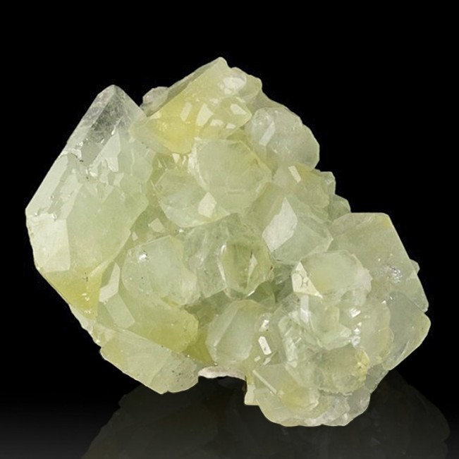 2.7" Flashing Pale Green+Yellow DATOLITE Sharp Gemmy Crystals Mexico for sale