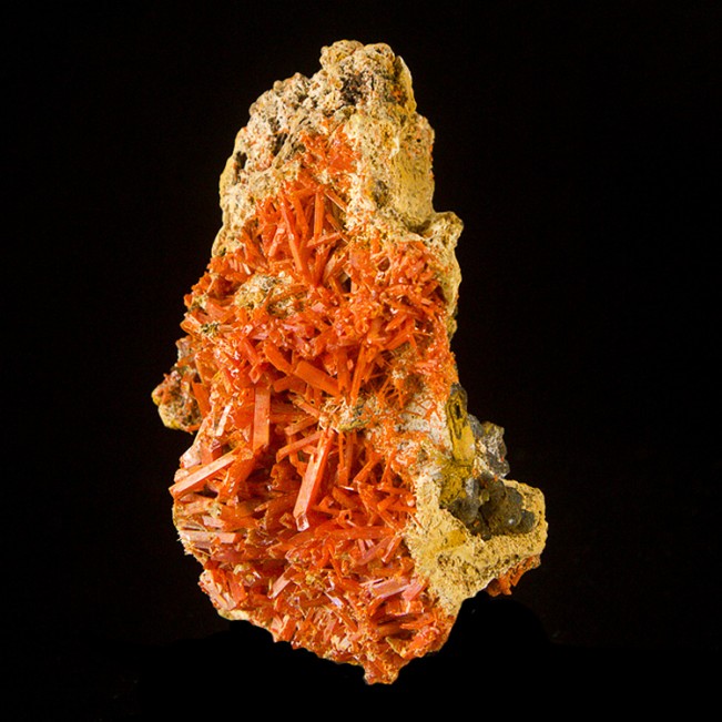 4.1" Screaming RedOrange Square Hollow Terminated CROCOITE .7" Crystals for sale