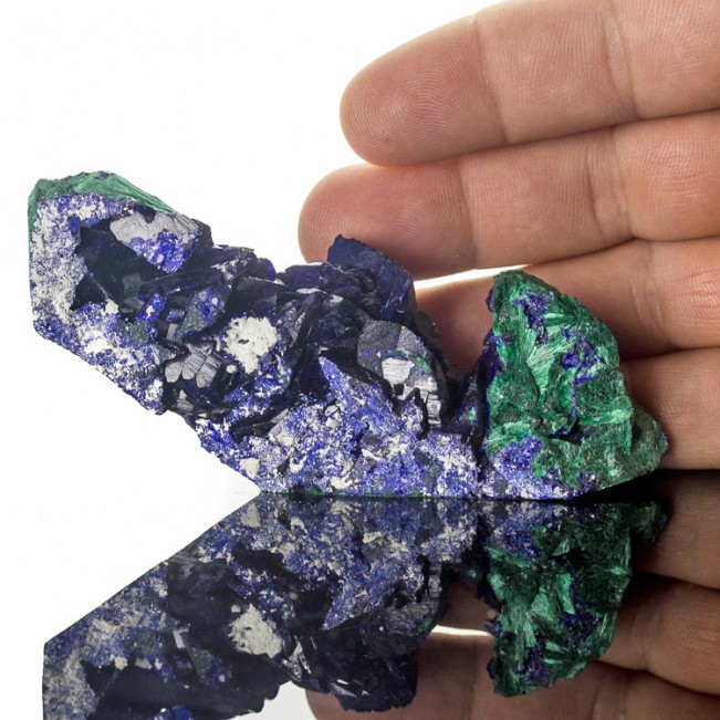 4.4" Mirror AZURITE Terminated Dazzling Crystals +Malachite Milpillas for sale