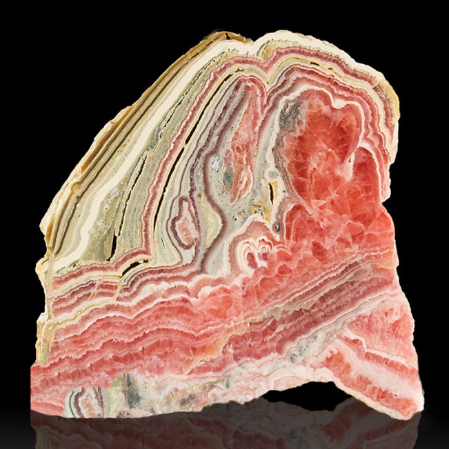 4.1" 177g Bull's Eye Red Pink White RHODOCHROSITE Polished Slice Argentina for sale