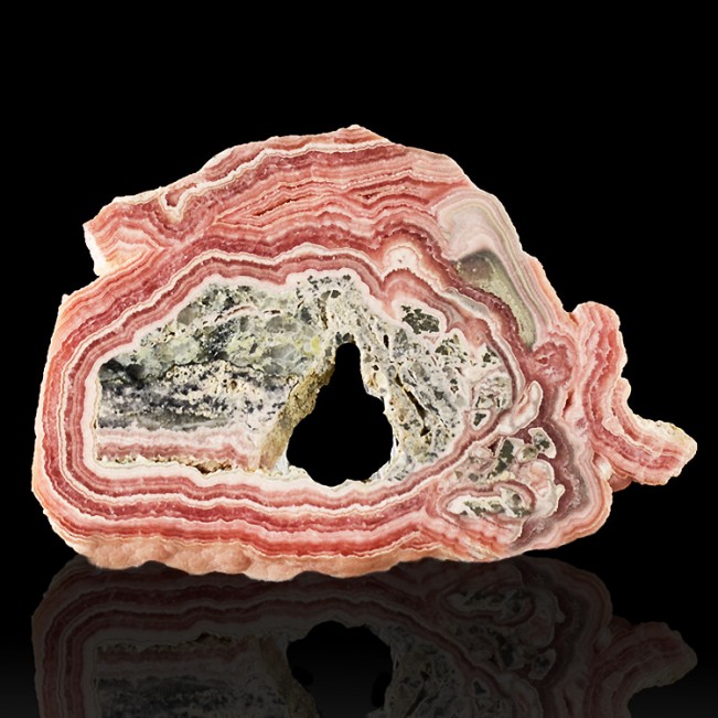 4.3" 132g Red White & Pink Bulls Eyes RHODOCHROSITE Slice Argentina for sale