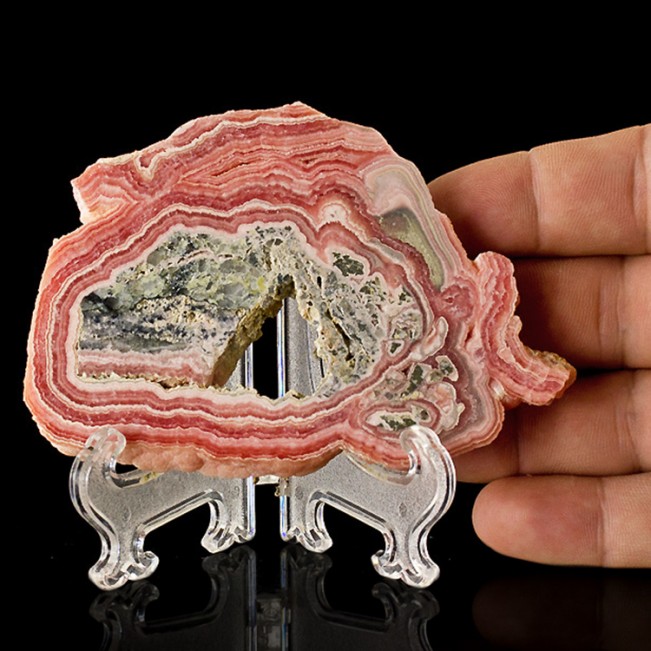 4.3" 132g Red White & Pink Bulls Eyes RHODOCHROSITE Slice Argentina for sale