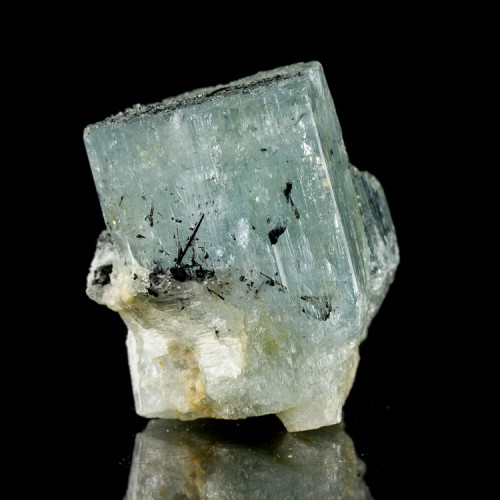 1.6" AQUAMARINE Crystals Gem Prisms w/Black T...