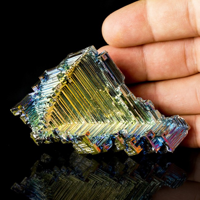 3.6" Metallic Blue Magenta Gold BISMUTH Sharp Hoppered Crystals England for sale