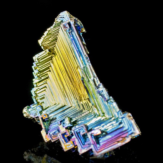 3.6" Metallic Blue Magenta Gold BISMUTH Sharp Hoppered Crystals England for sale