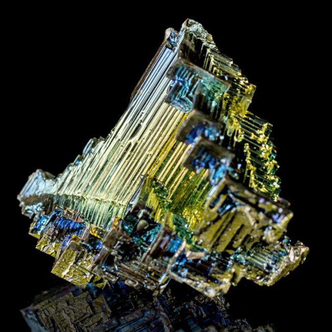 3.6" Metallic Blue Magenta Gold BISMUTH Sharp Hoppered Crystals England for sale