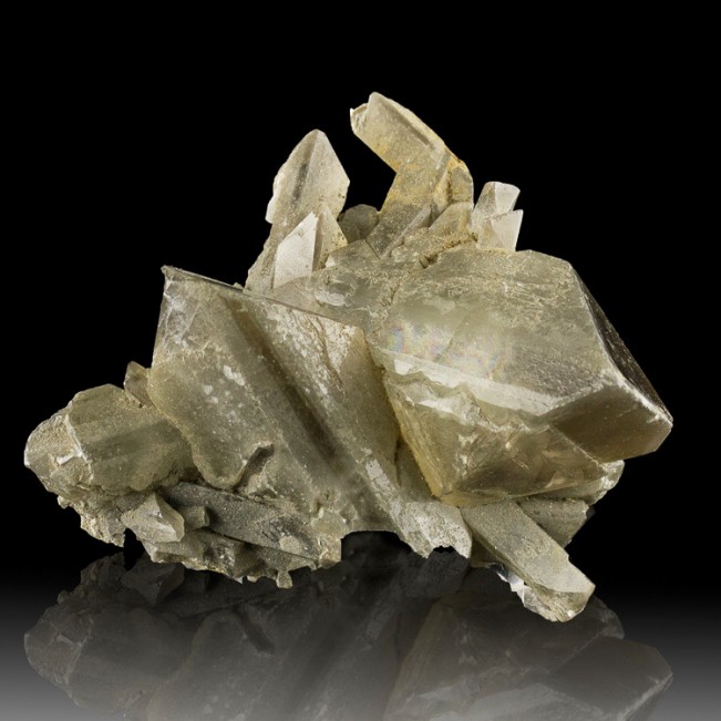 3.4" Sharp Glassy Terminated Honey Gray BARITE CRYSTALS to 2.1" Iowa for sale