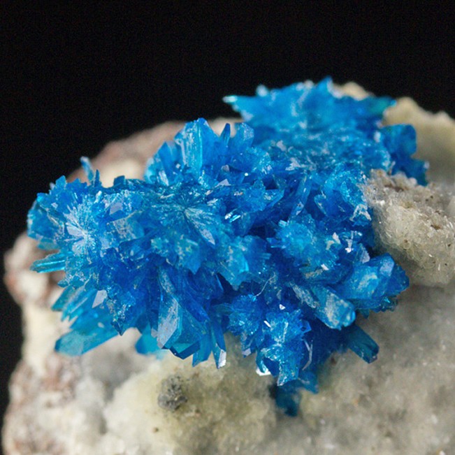 2.2" Spiky ElectricBlue PENTAGONITE Brite Sparkly Crystals to .7" India for sale