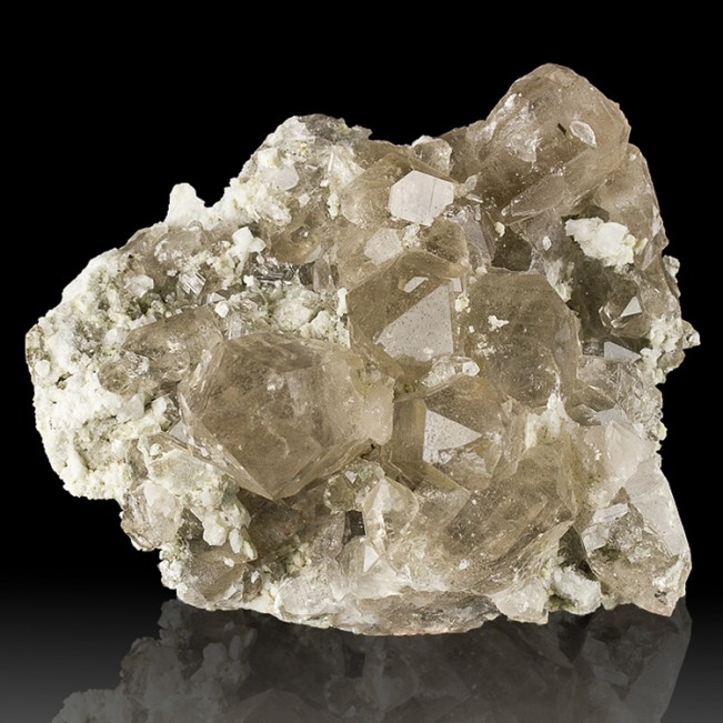 5.2" Sharp Gem Clear SMOKY QUARTZ Terminated Crystals Mont Blanc France for sale