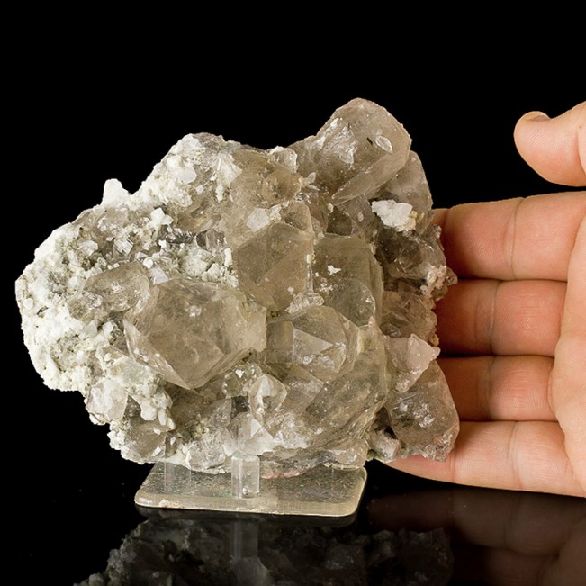 5.2" Sharp Gem Clear SMOKY QUARTZ Terminated Crystals Mont Blanc France for sale