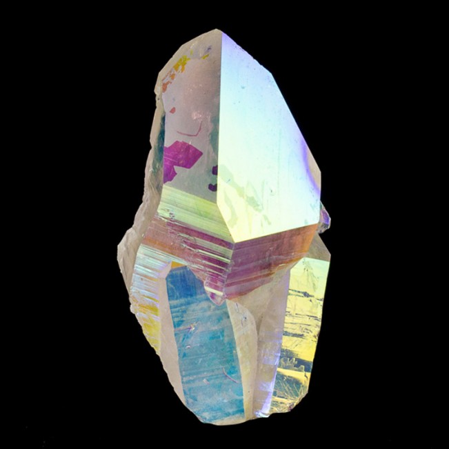3.1" Neon Iridescent Gleaming OPAL AURA QUARTZ Twin Crystals Arkansas for sale