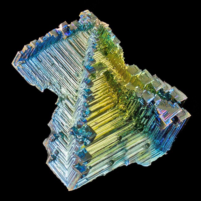 2.8" BlueMagentaSilver Hoppered BISMUTH Shiny Metallic Crystals England for sale