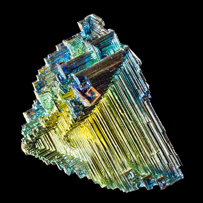 2.8" BlueMagentaSilver Hoppered BISMUTH Shiny Metallic Crystals England for sale