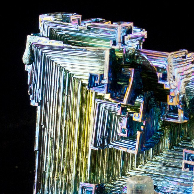 2.8" BlueMagentaSilver Hoppered BISMUTH Shiny Metallic Crystals England for sale