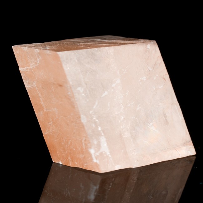 4.3" Rainbow-Filled Gem Clear PINK ICELAND SPAR Crystal Rhomb Mexico for sale