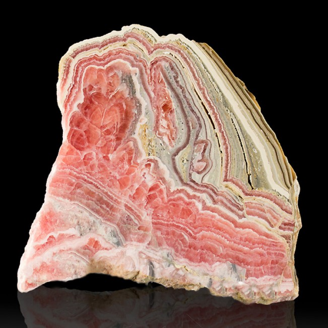 4.7" Bull's Eye Red-Pink-White RHODOCHROSITE Polished Slice Argentina for sale
