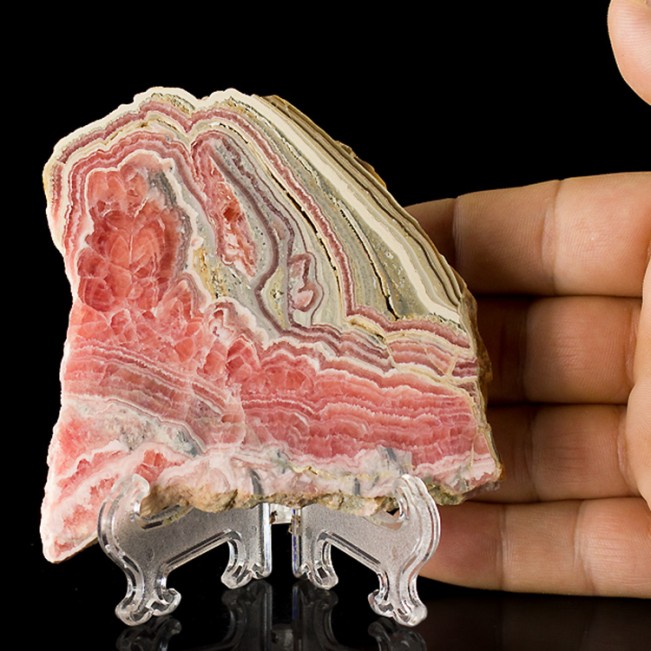 4.7" Bull's Eye Red-Pink-White RHODOCHROSITE Polished Slice Argentina for sale