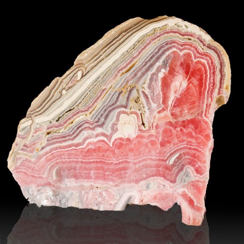 4.4" Pink Red Tan+White RHODOCHROSITE STALACT...