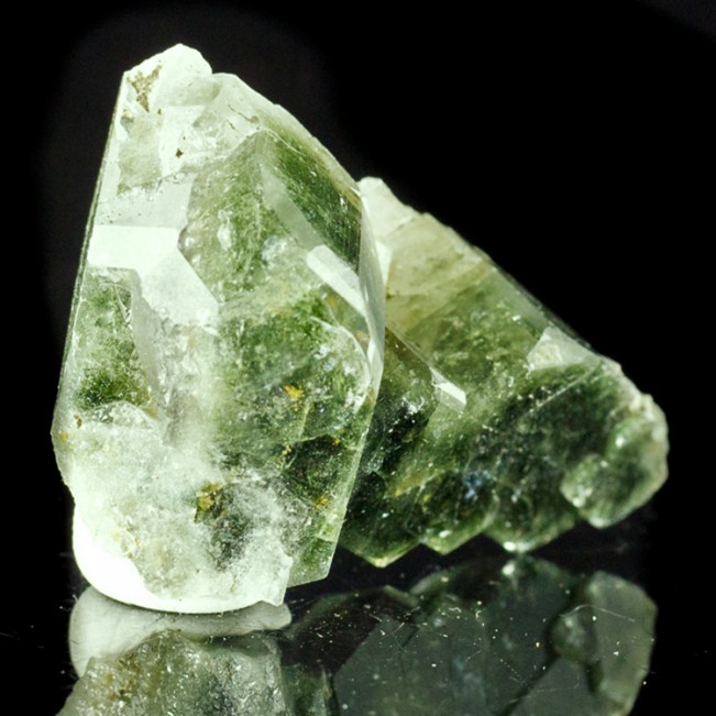 1.9" Glassy Green APATITE Cluster w-Phantom Crystals Sapo Mine Brazil for sale