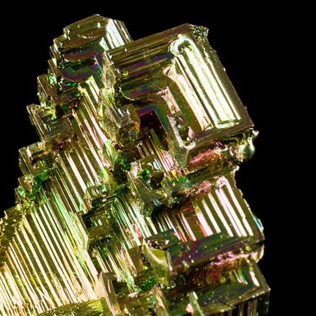 3.0" Flashy Flamboyant Rainbow BISMUTH Deeply Hoppered Crystals Germany for sale