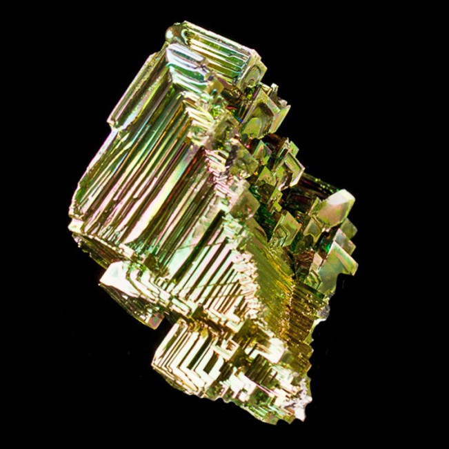 3.0" Flashy Flamboyant Rainbow BISMUTH Deeply Hoppered Crystals Germany for sale