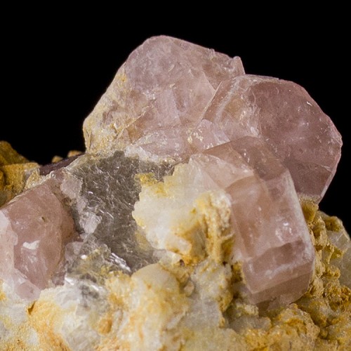 2.2" Gemmy Pink APATITE Crystals on Feldspar ...