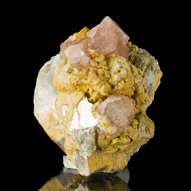 2.2" Gemmy Pink APATITE Crystals on Feldspar & Muscovite Pakistan for sale