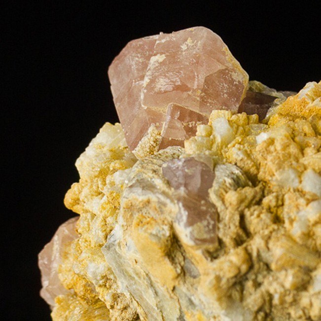 2.2" Gemmy Pink APATITE Crystals on Feldspar & Muscovite Pakistan for sale