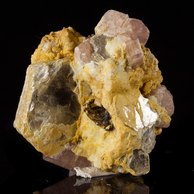 2.2" Gemmy Pink APATITE Crystals on Feldspar & Muscovite Pakistan for sale