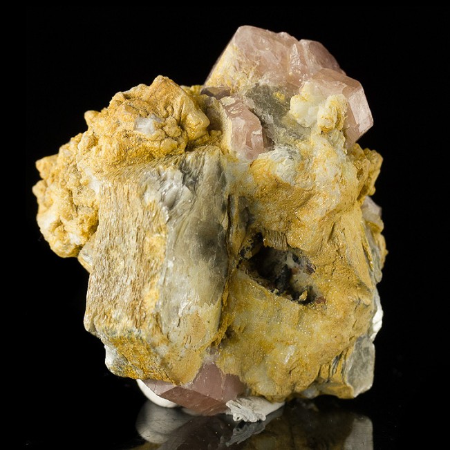 2.2" Gemmy Pink APATITE Crystals on Feldspar & Muscovite Pakistan for sale