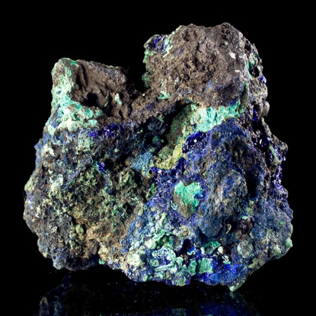 3.4" Indigo Blue AZURITE Sparkling Crystals on Malachite Matrix China for sale