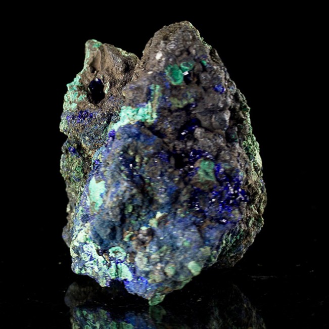 3.4" Indigo Blue AZURITE Sparkling Crystals on Malachite Matrix China for sale