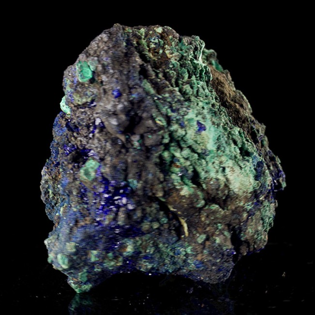 3.4" Indigo Blue AZURITE Sparkling Crystals on Malachite Matrix China for sale