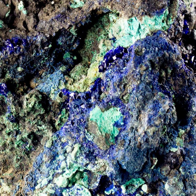 3.4" Indigo Blue AZURITE Sparkling Crystals on Malachite Matrix China for sale