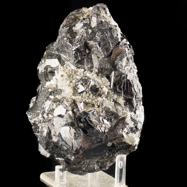 5" Shiny Metallic Black SPHALERITE Crystals with Fluorite & Quartz Peru for sale