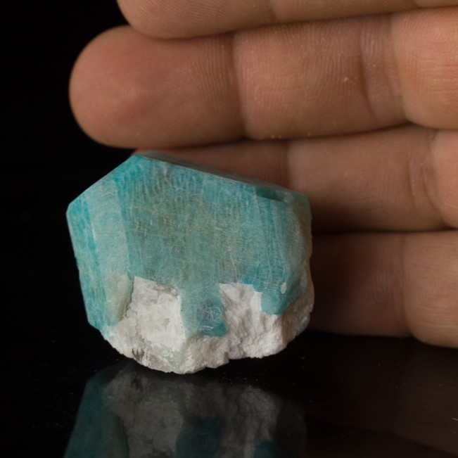 1.5" Saturated Turquoise Blue AMAZONITE Crystal Glacier Peak Claim CO for sale